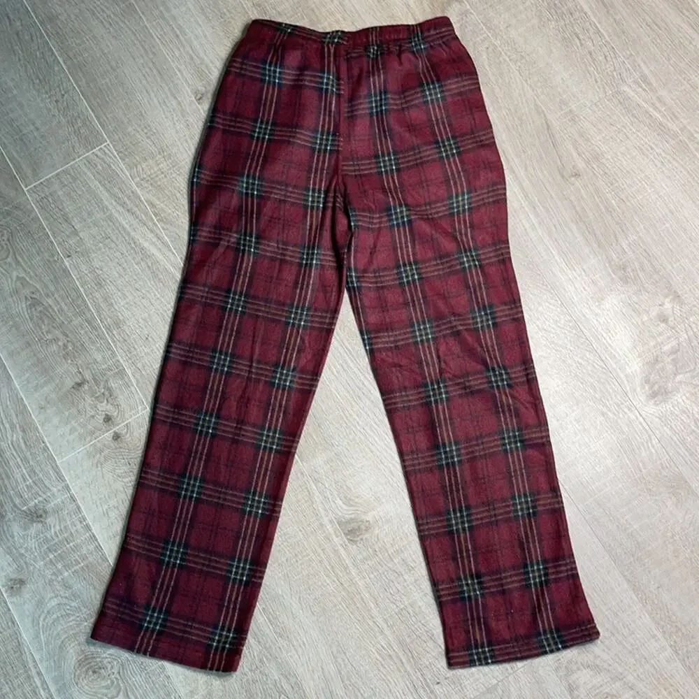HAWKE & CO Men's Burgundy Plaid Pajama Lounge Pants